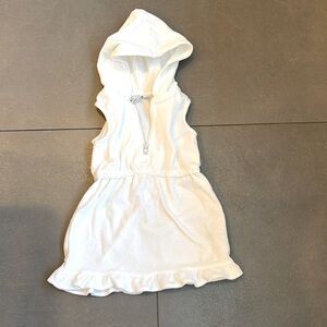 Janie and Jack white hooded terry swim coverup size 2T